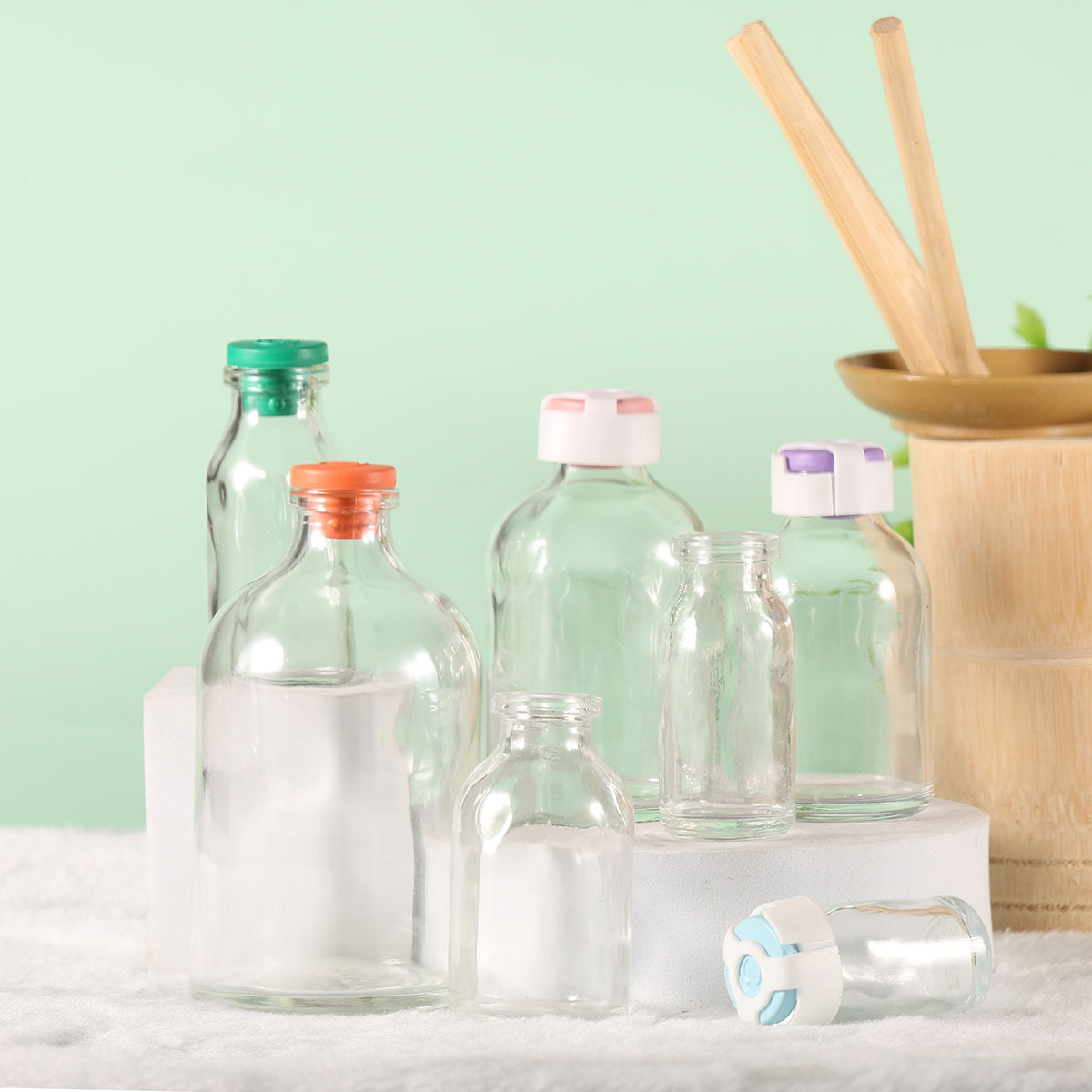 Amber Clear Injection Molded Glass Vials