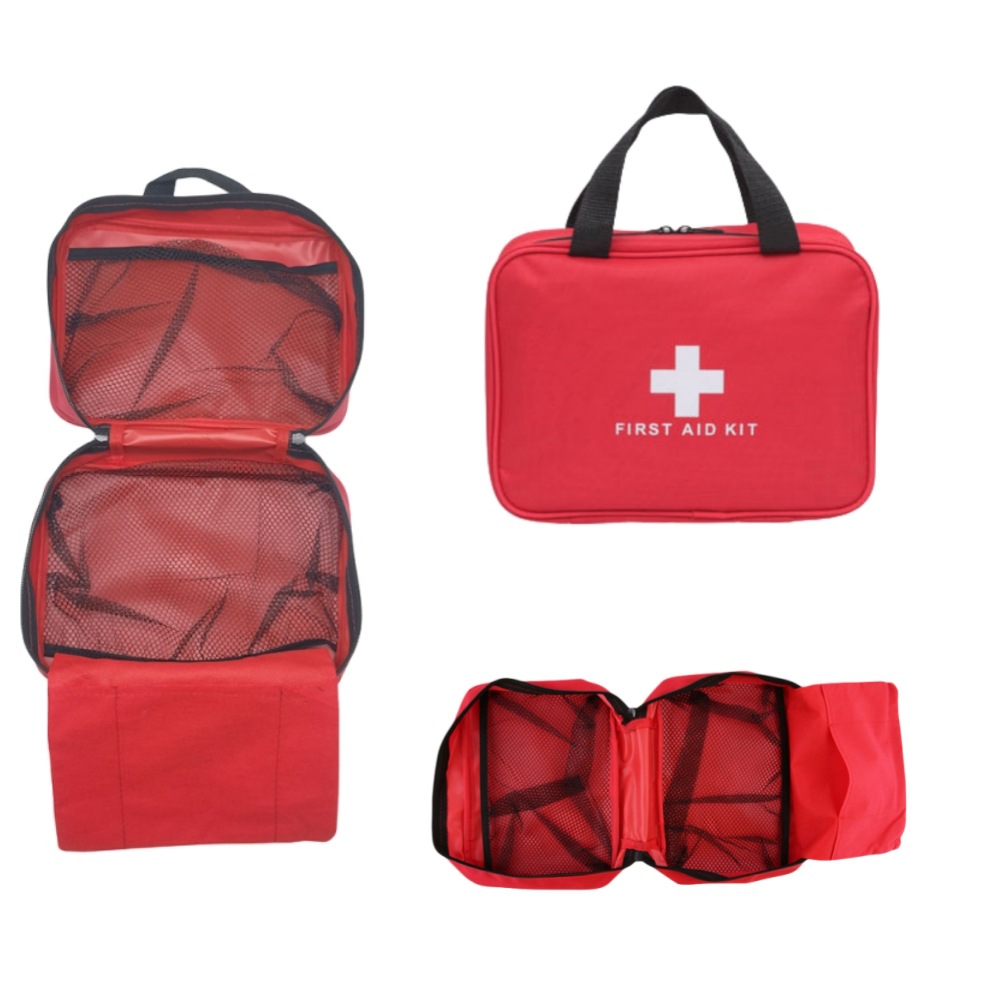 first aid kit with emergency medical supplies