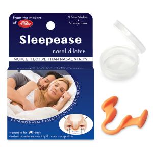 New mini anti-snoring health sleep aid device helps expand the nasal passages and has a soft silicone anti-snoring nose clip.