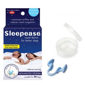 New mini anti-snoring health sleep aid device helps expand the nasal passages and has a soft silicone anti-snoring nose clip.
