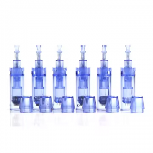 A6 Pen Disposable Blue Short Stainless Steel Needle Cartridge 12 24 Round Nano Bayonet Replacement Needle Cartridge for A6 Pen