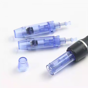 A6 Pen Disposable Blue Short Stainless Steel Needle Cartridge 12 24 Round Nano Bayonet Replacement Needle Cartridge for A6 Pen